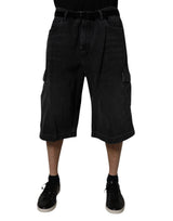 Short cargo Bermuda Dolce & Gabbana en jean noir taille mi-haute