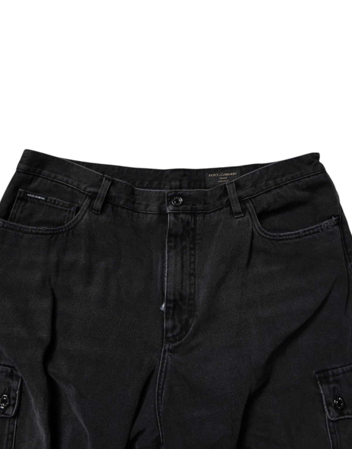 Short cargo Bermuda Dolce & Gabbana en jean noir taille mi-haute