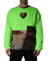 Sweat-shirt Dolce &amp; Gabbana vert patchwork cœur pour homme