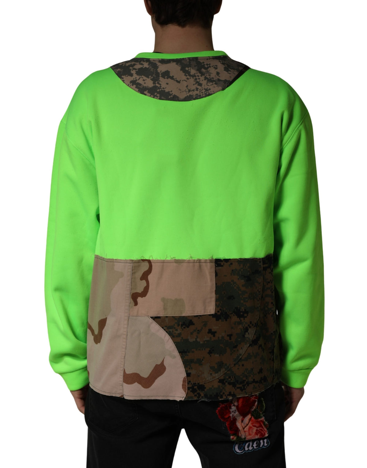 Sweat-shirt Dolce &amp; Gabbana vert patchwork cœur pour homme