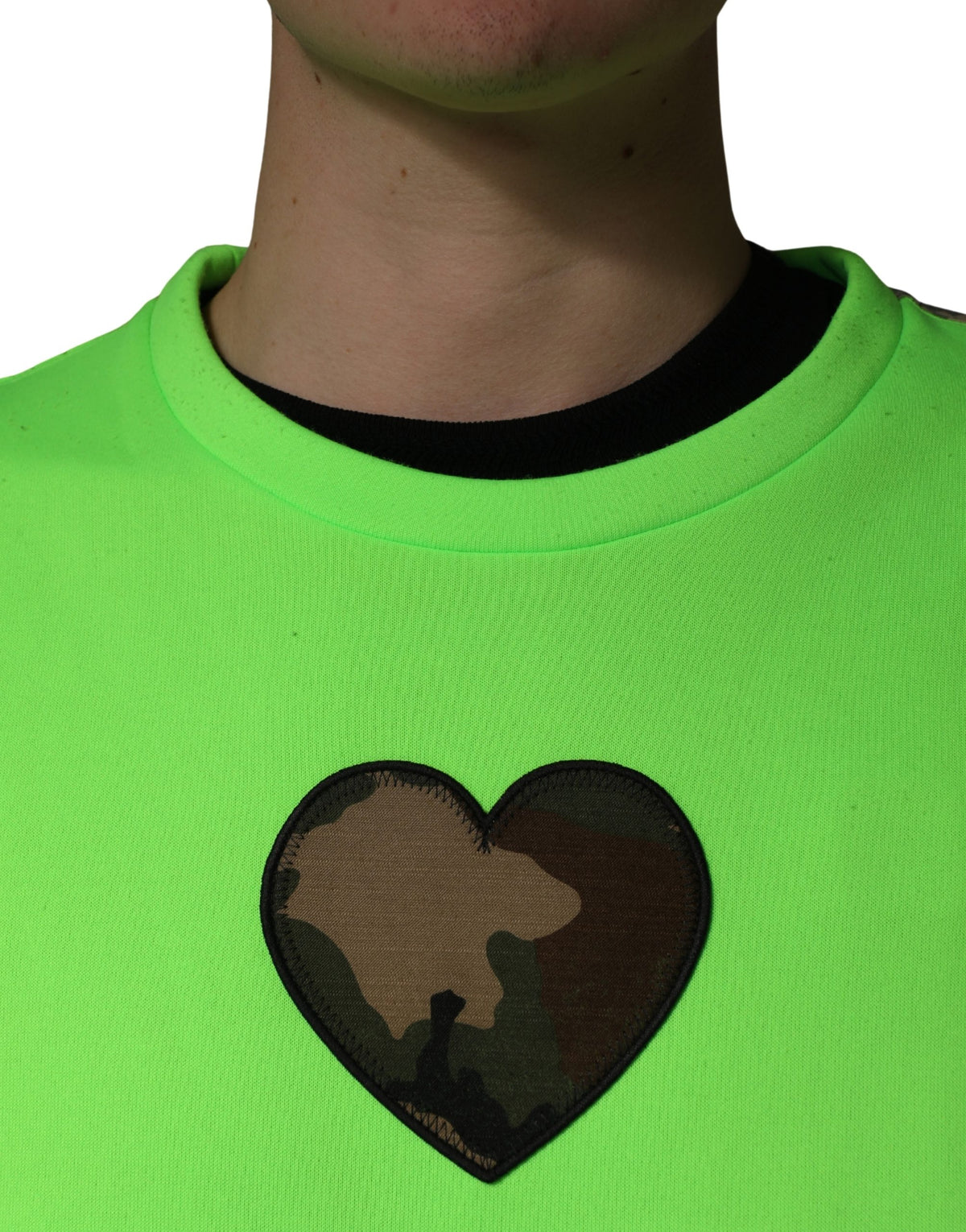 Sweat-shirt Dolce &amp; Gabbana vert patchwork cœur pour homme