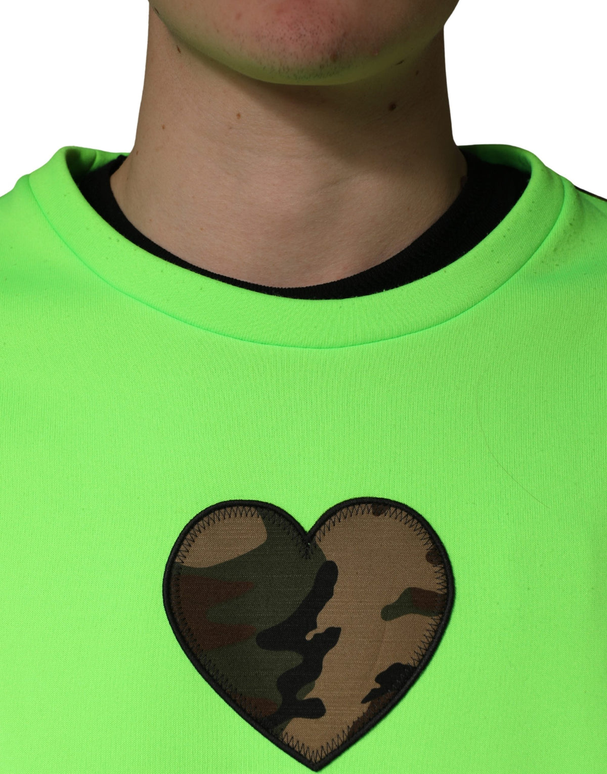 Sweat-shirt Dolce &amp; Gabbana vert patchwork cœur pour homme