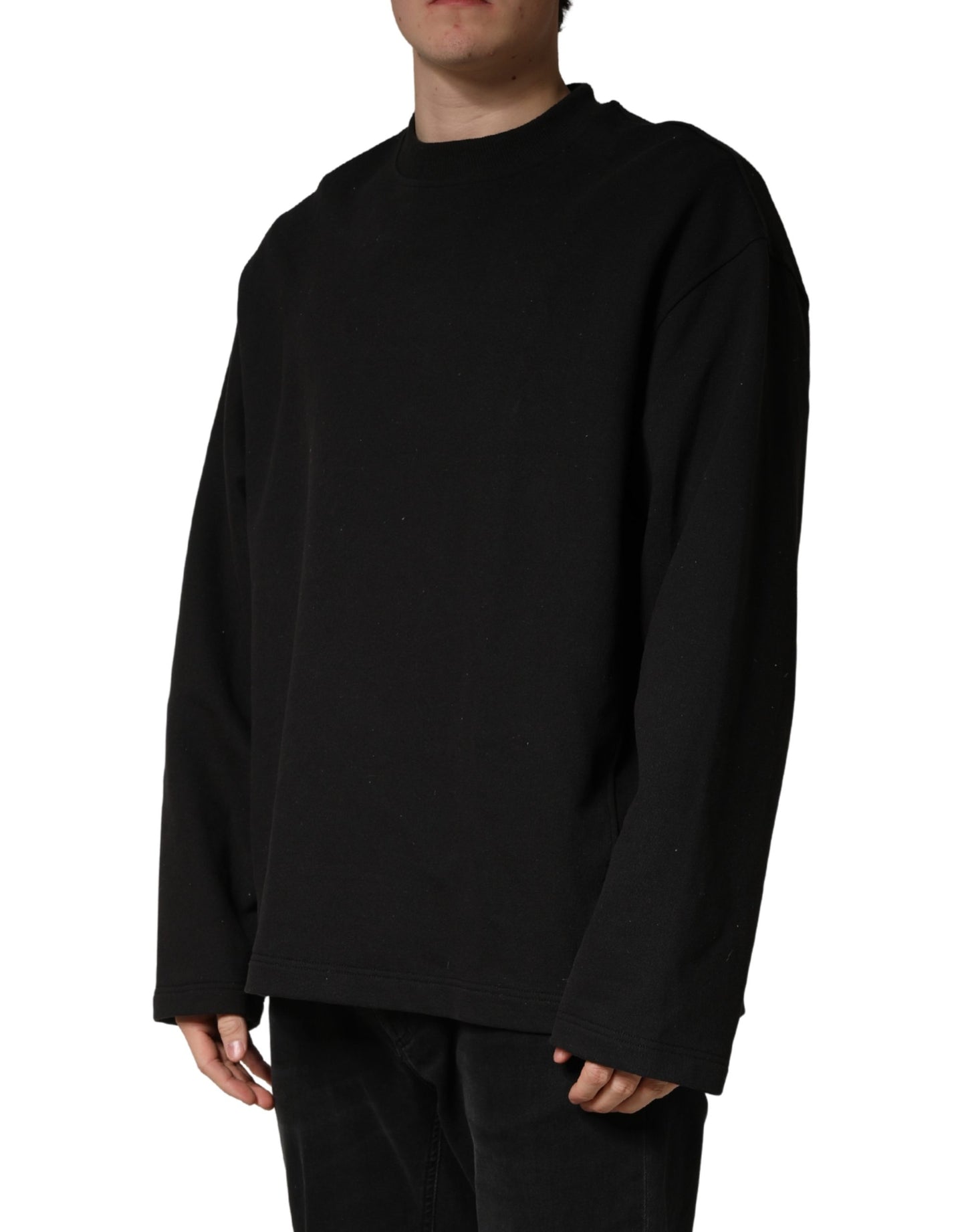 Sweat-shirt Dolce & Gabbana en coton noir à col rond