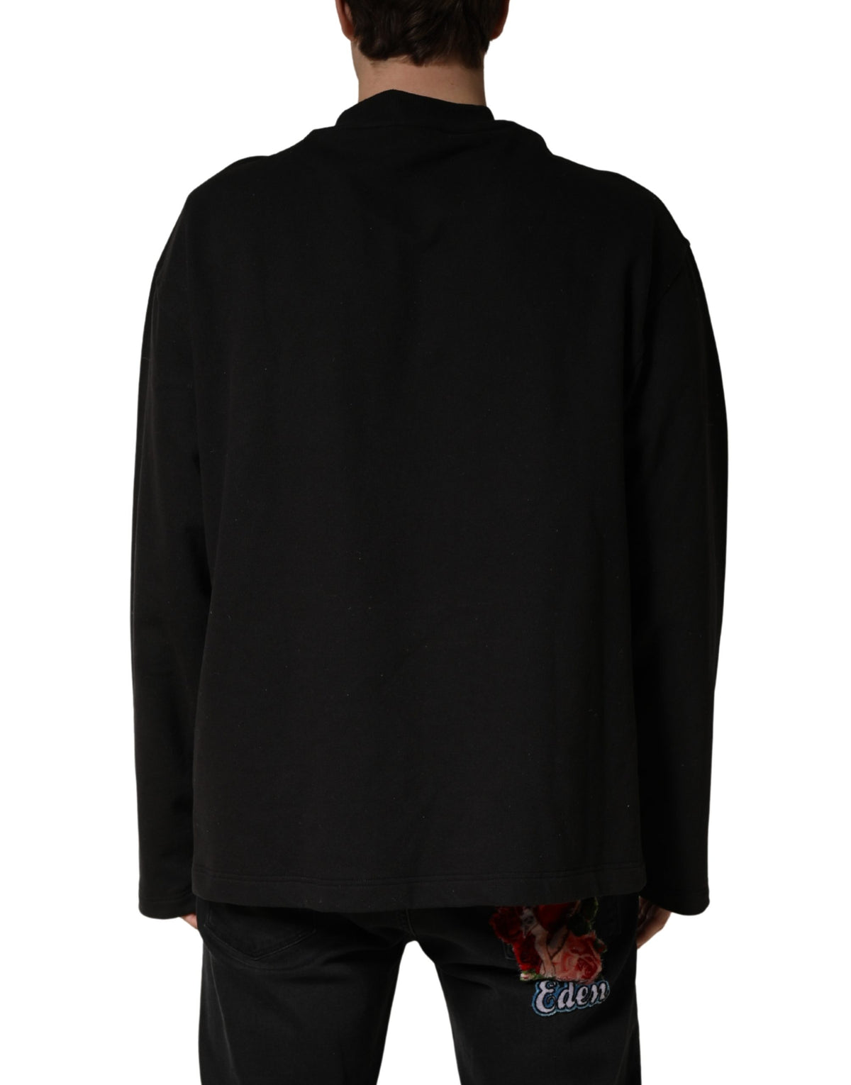 Sweat-shirt Dolce & Gabbana en coton noir à col rond
