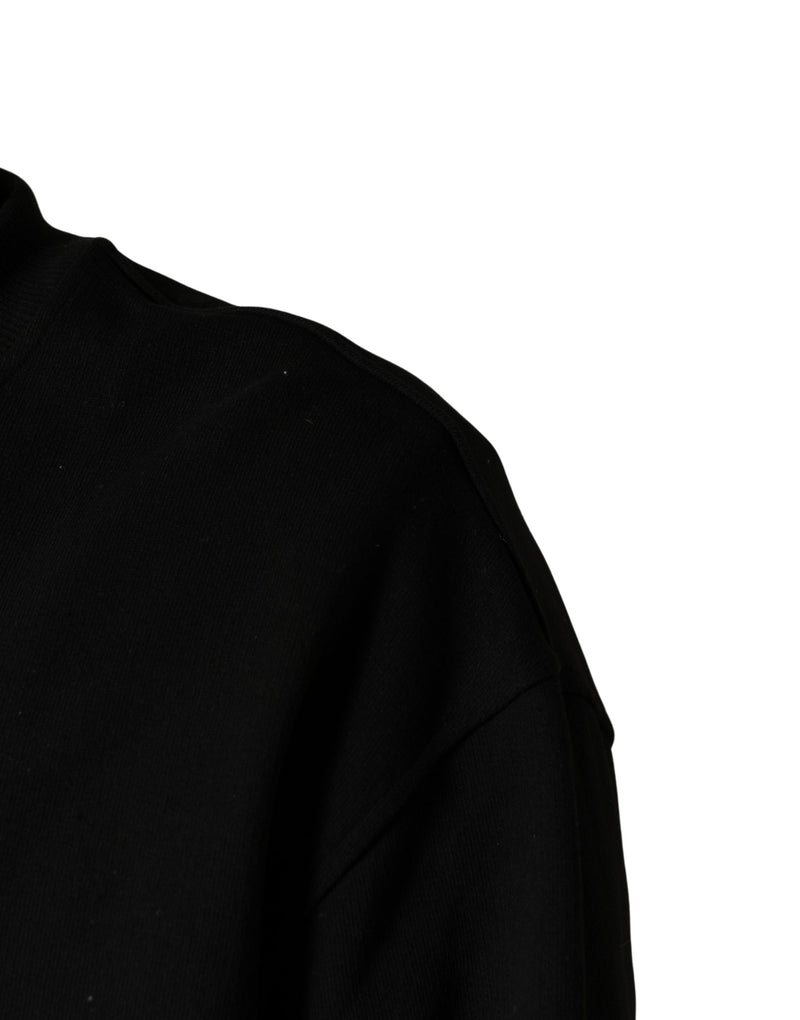 Dolce & Gabbana Black Cotton Crew Neck Sweatshirt  Sweater