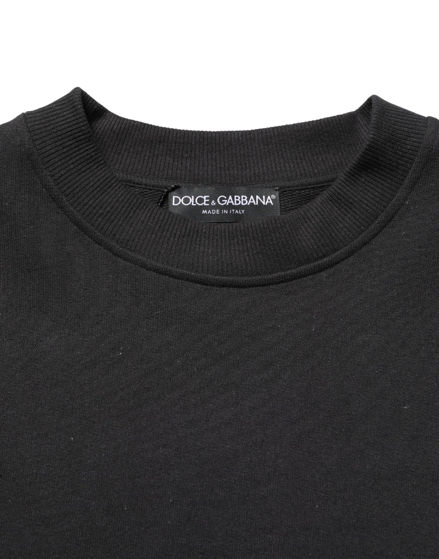 Sweat-shirt Dolce & Gabbana en coton noir à col rond
