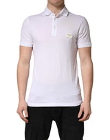 Polo homme Dolce & Gabbana blanc à col et manches courtes