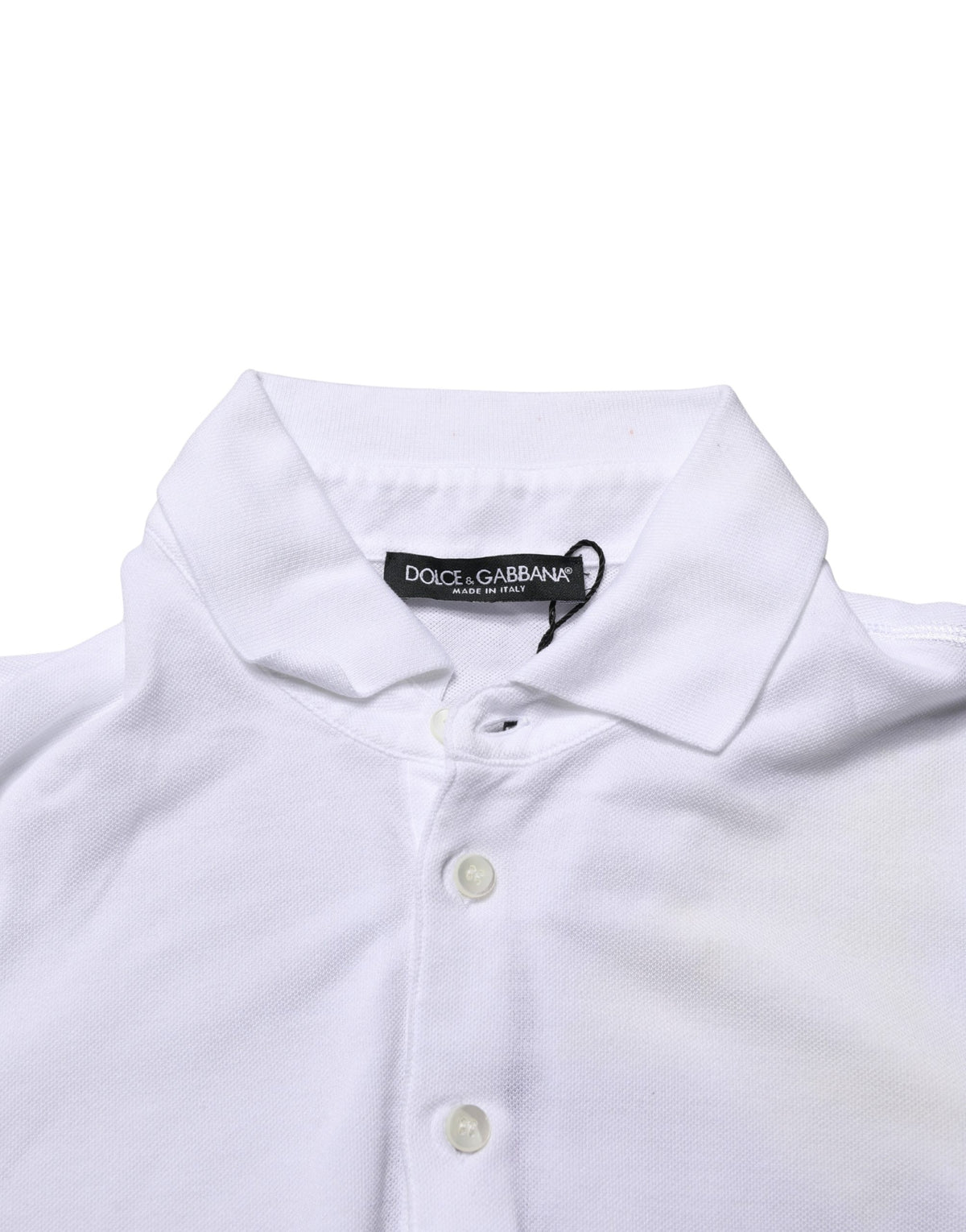 Polo homme Dolce & Gabbana blanc à col et manches courtes