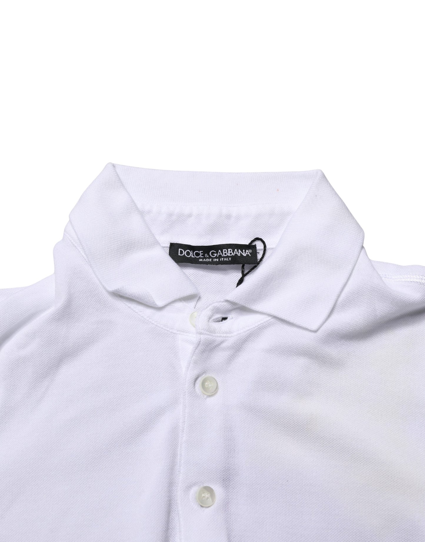 Polo homme Dolce & Gabbana blanc à col et manches courtes