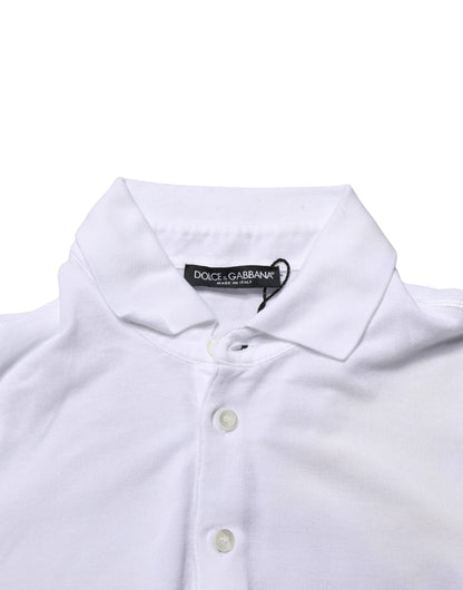 Polo homme Dolce & Gabbana blanc à col et manches courtes