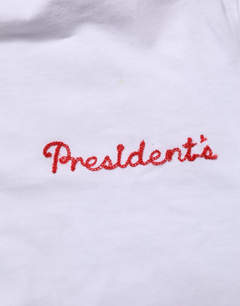 T-shirt met Ronde Hals voor Heren, Katoen, met Geborduurd Wit President's Logo