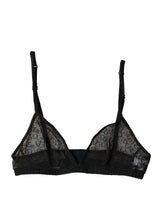 Dolce & Gabbana Black Logo Mania Sheer Soft Cup Bra