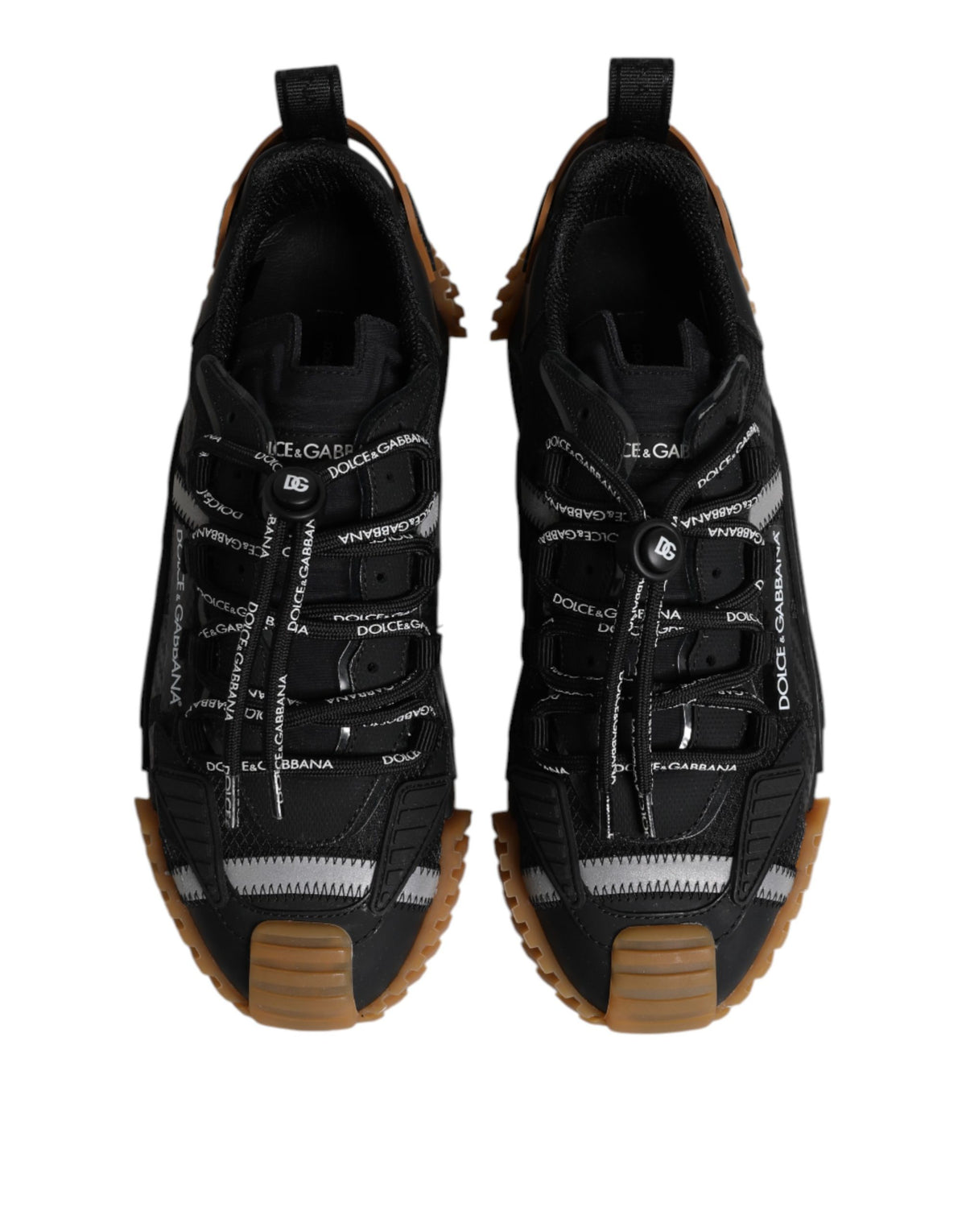 Dolce & Gabbana NS1 Black Logo Lace Up Low Top Sneakers