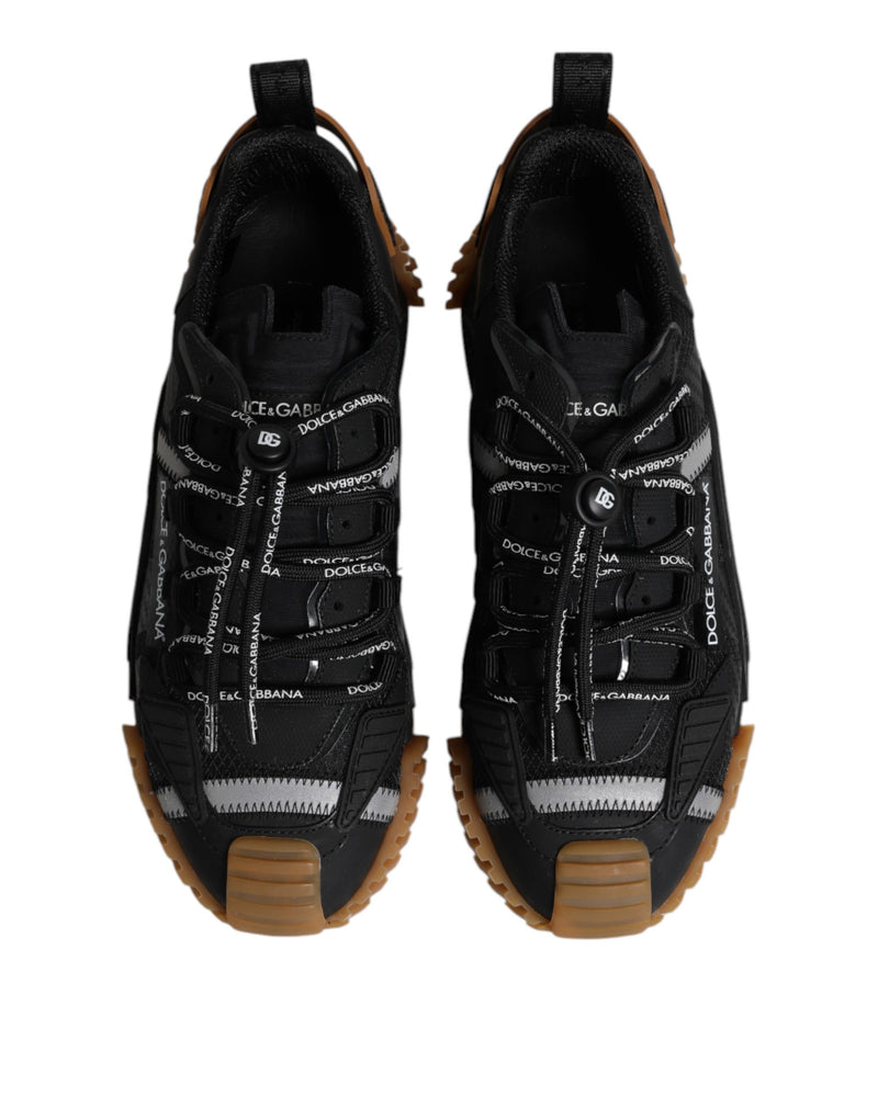 Dolce & Gabbana NS1 Black Logo Lace Up Low Top Sneakers