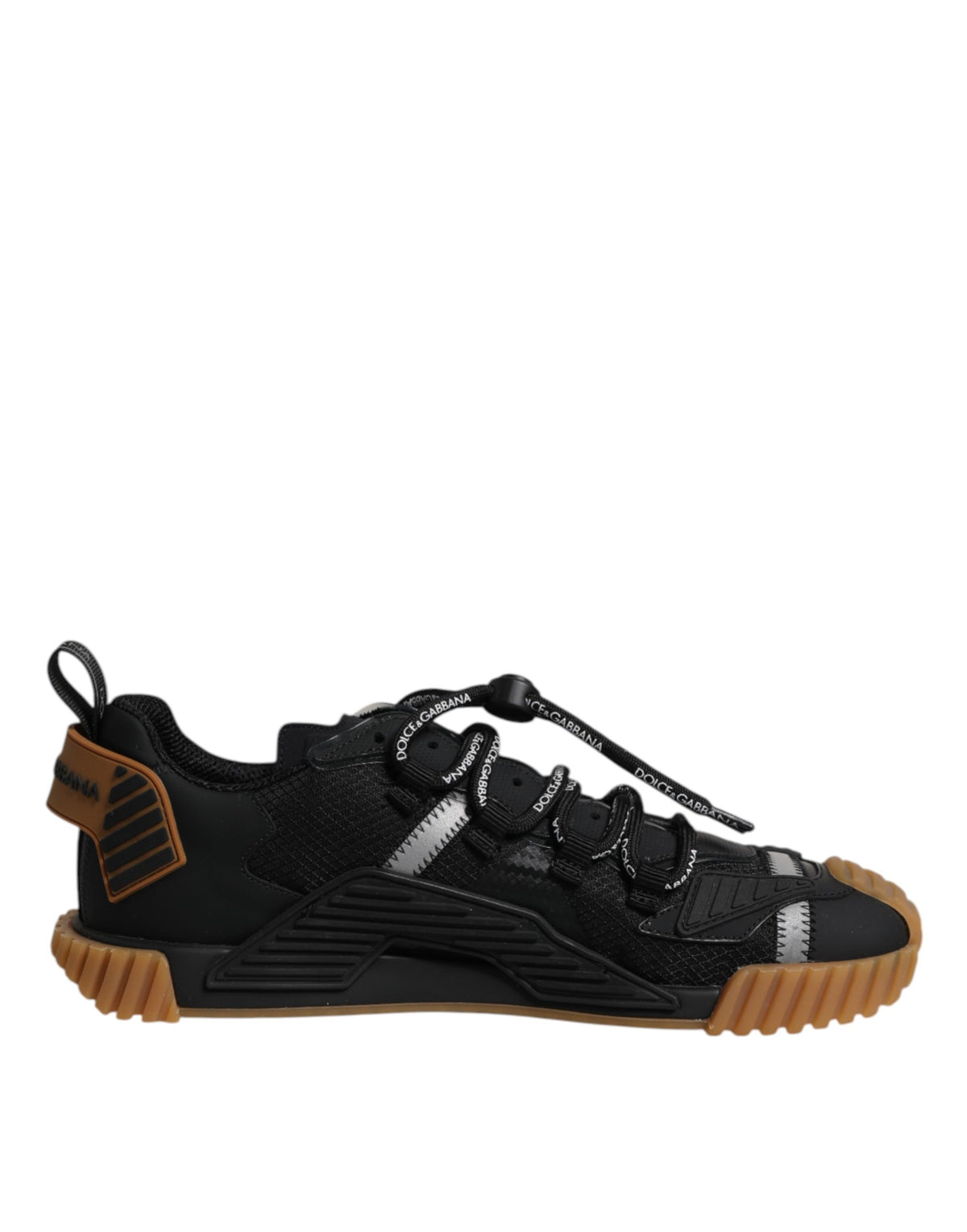 Dolce & Gabbana NS1 Black Logo Lace Up Low Top Sneakers