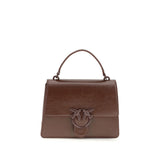 PINKO Brown Calf Leather Bos Taurus Shoulder Bag