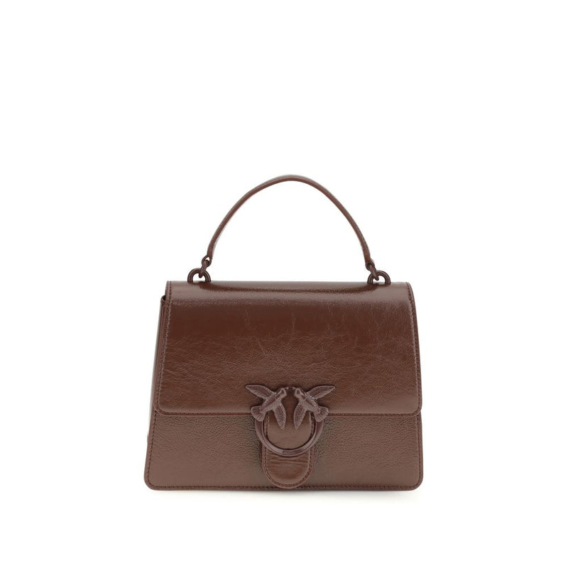 PINKO Brown Calf Leather Bos Taurus Shoulder Bag