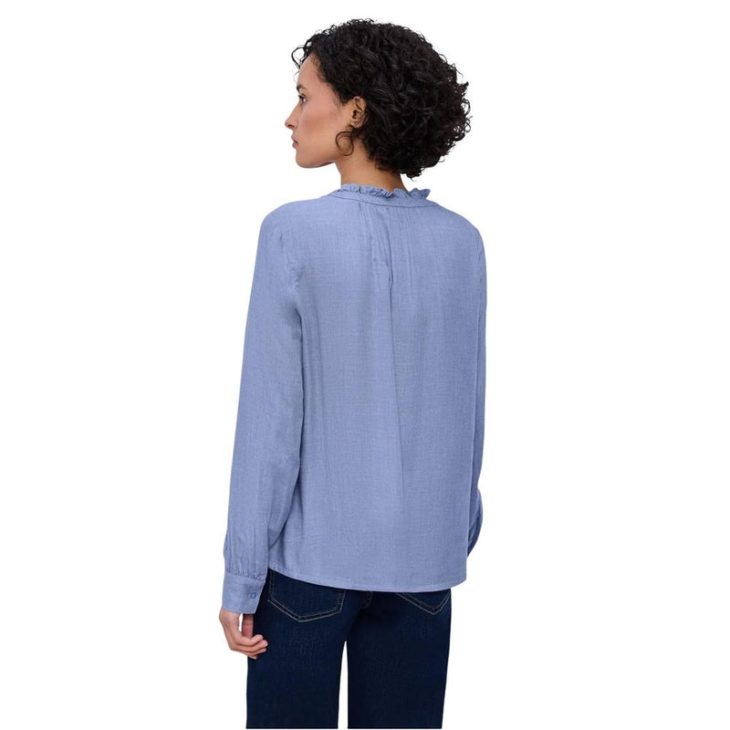 Street One Light Blue Viscose Blouse with Frill
