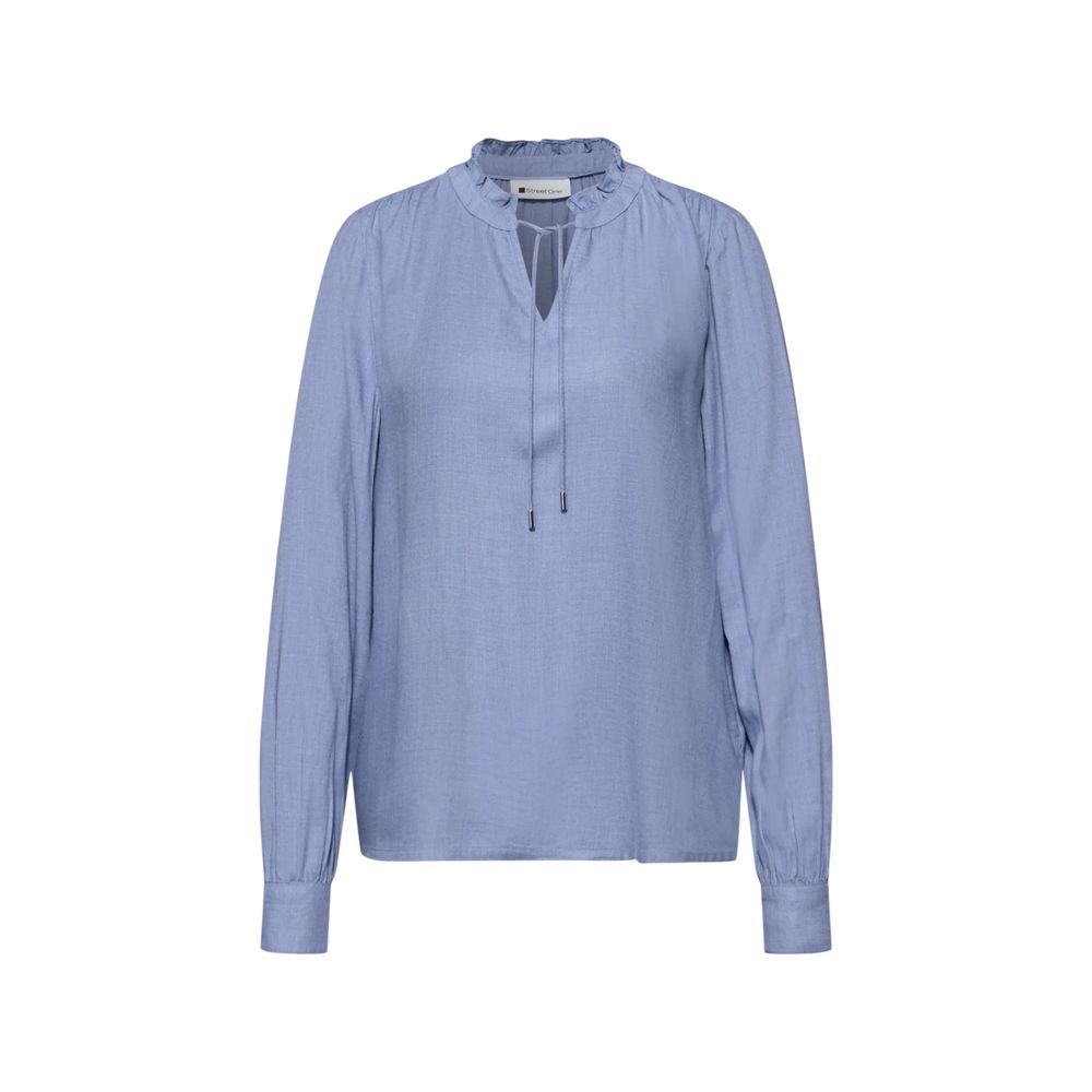 Street One Light Blue Viscose Blouse with Frill