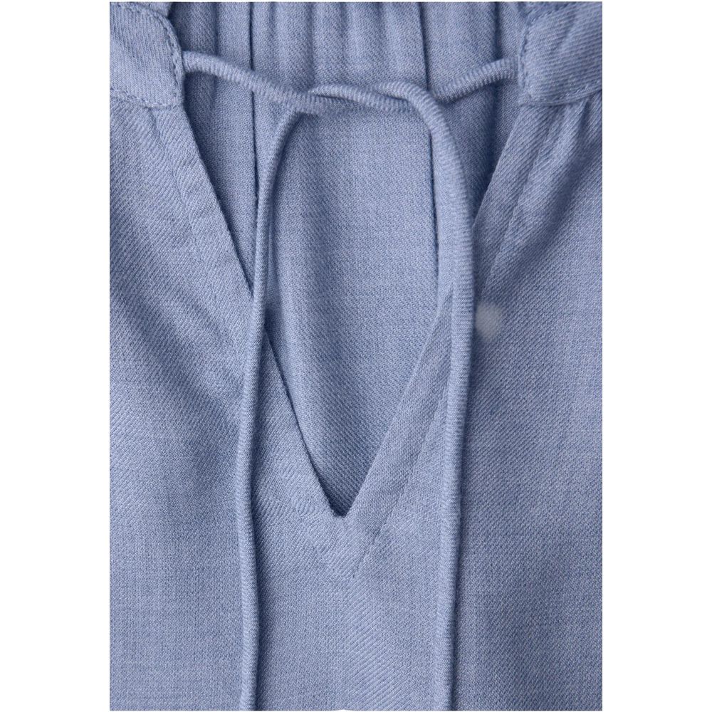 Street One Light Blue Viscose Blouse with Frill