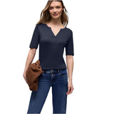 Street One T-Shirt en Coton Bleu pour Homme - Design Moderne à Col Fendu