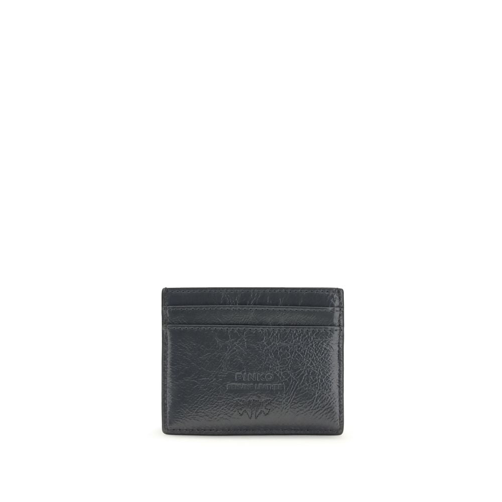 PINKO Gray Calf Leather Bos Taurus Wallet - Elegant Card Holder