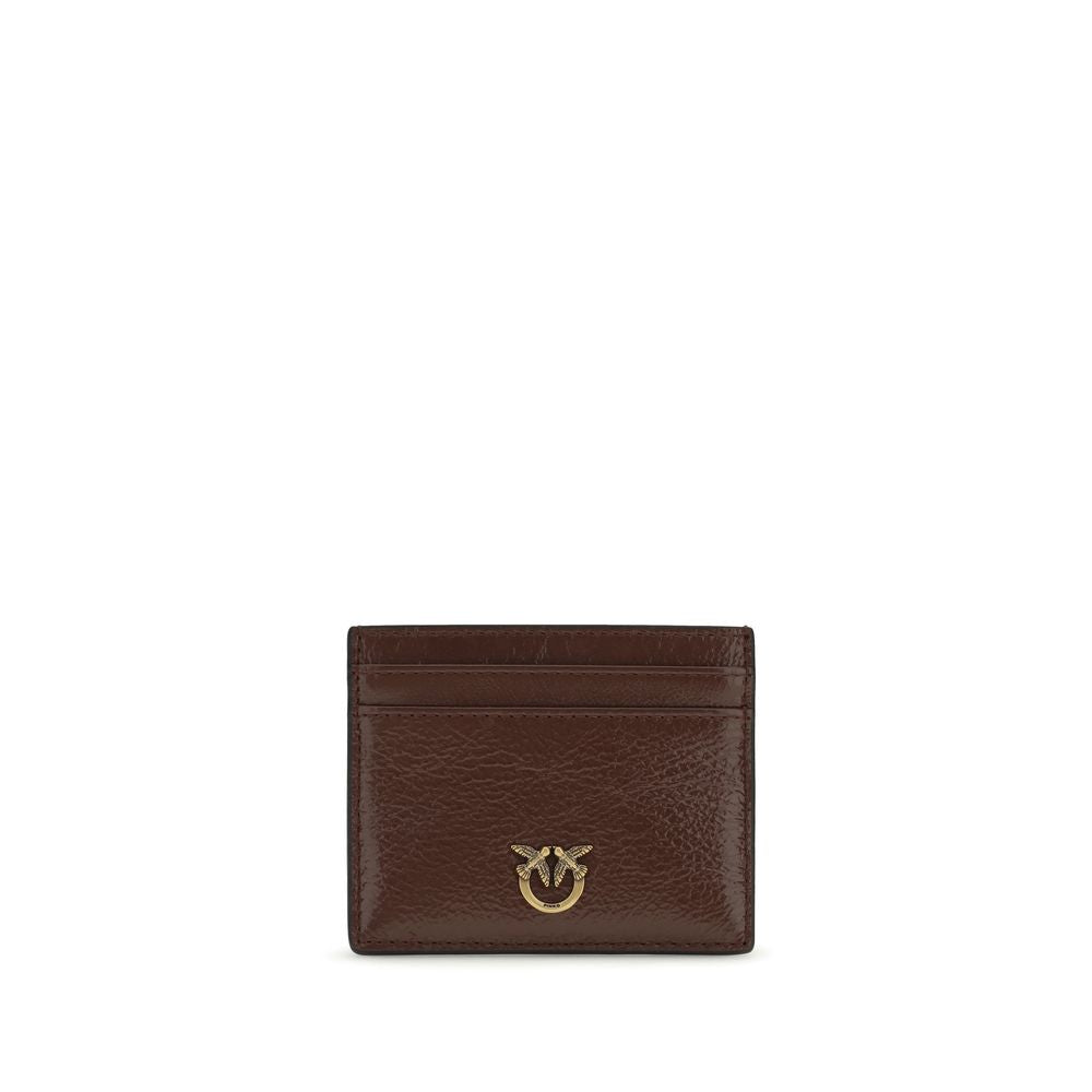 PINKO Bordeaux Calf Leather Bos Taurus Wallet - Sophisticated Accessory