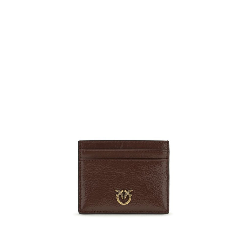 PINKO Bordeaux Calf Leather Bos Taurus Wallet - Sophisticated Accessory