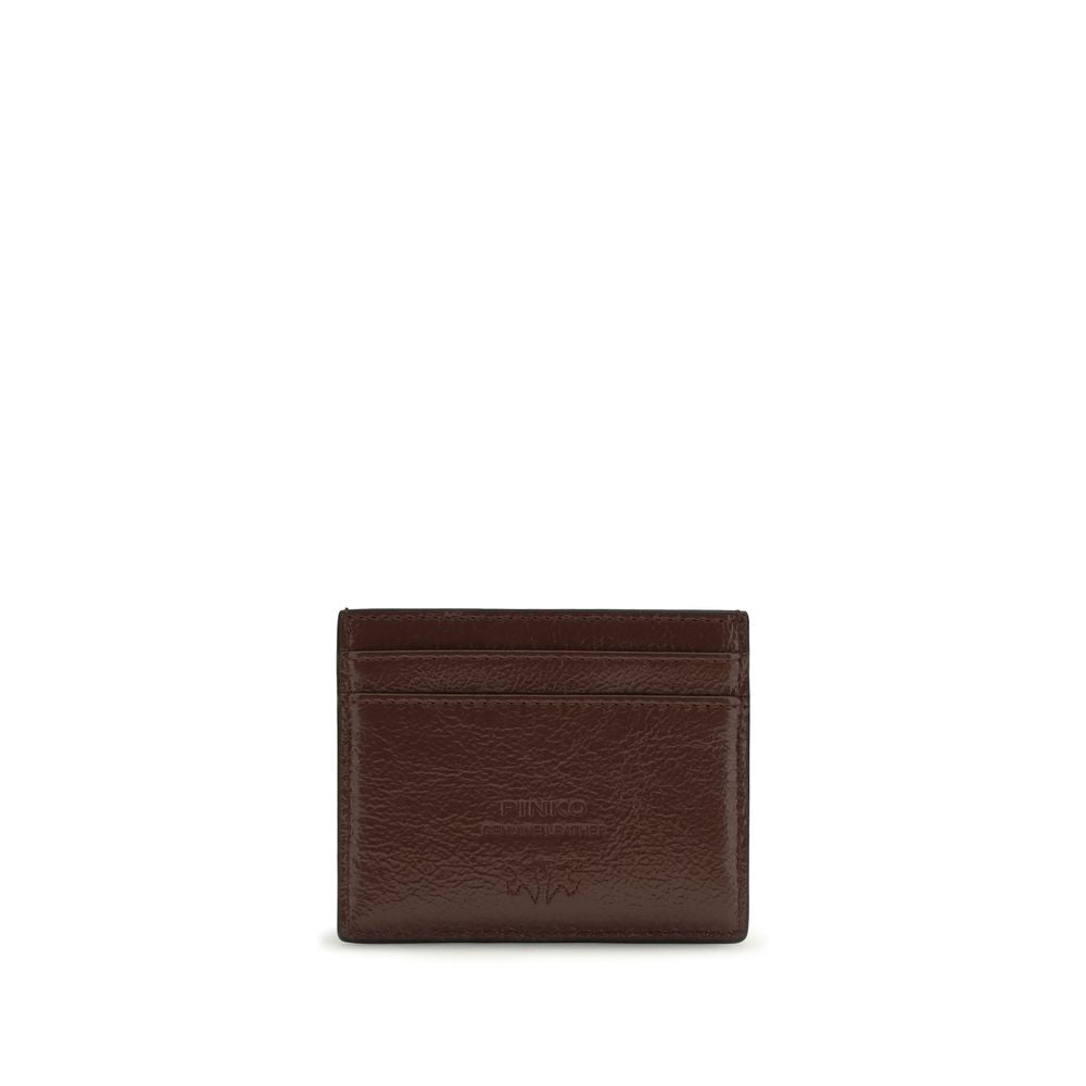 PINKO Bordeaux Calf Leather Bos Taurus Wallet - Sophisticated Accessory