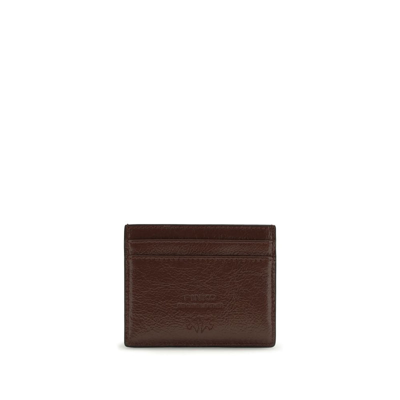 PINKO Bordeaux Calf Leather Bos Taurus Wallet - Sophisticated Accessory