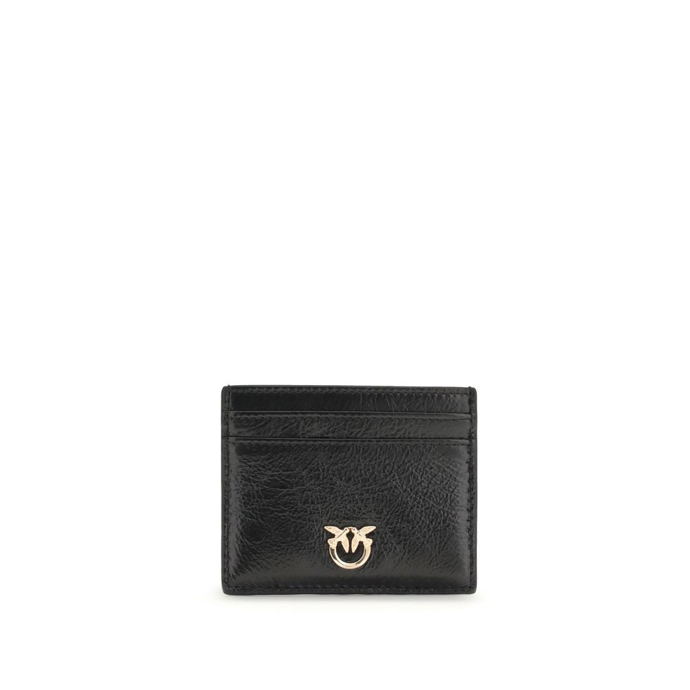 PINKO Black Calf Leather Bos Taurus Wallet - Elegant Card Holder