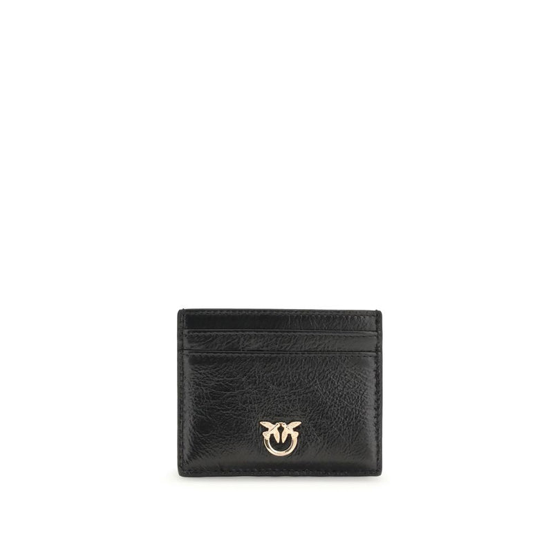 PINKO Black Calf Leather Bos Taurus Wallet - Elegant Card Holder