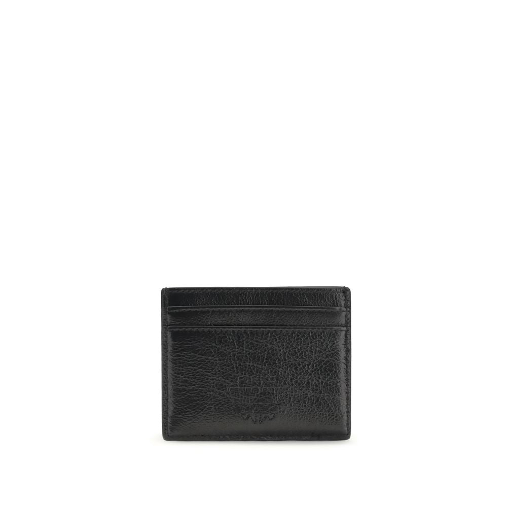PINKO Black Calf Leather Bos Taurus Wallet - Elegant Card Holder