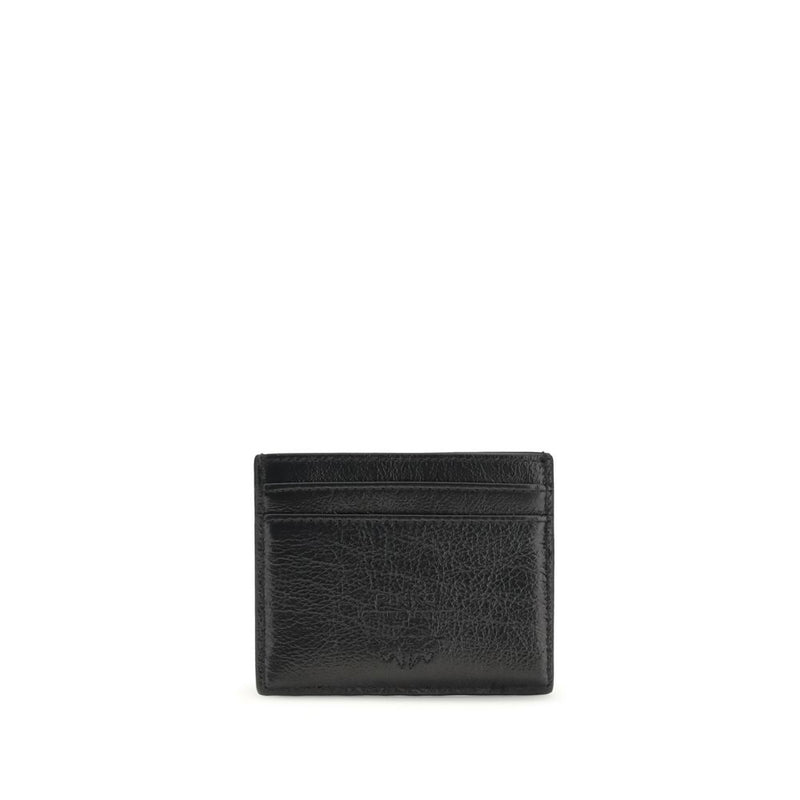 PINKO Black Calf Leather Bos Taurus Wallet - Elegant Card Holder