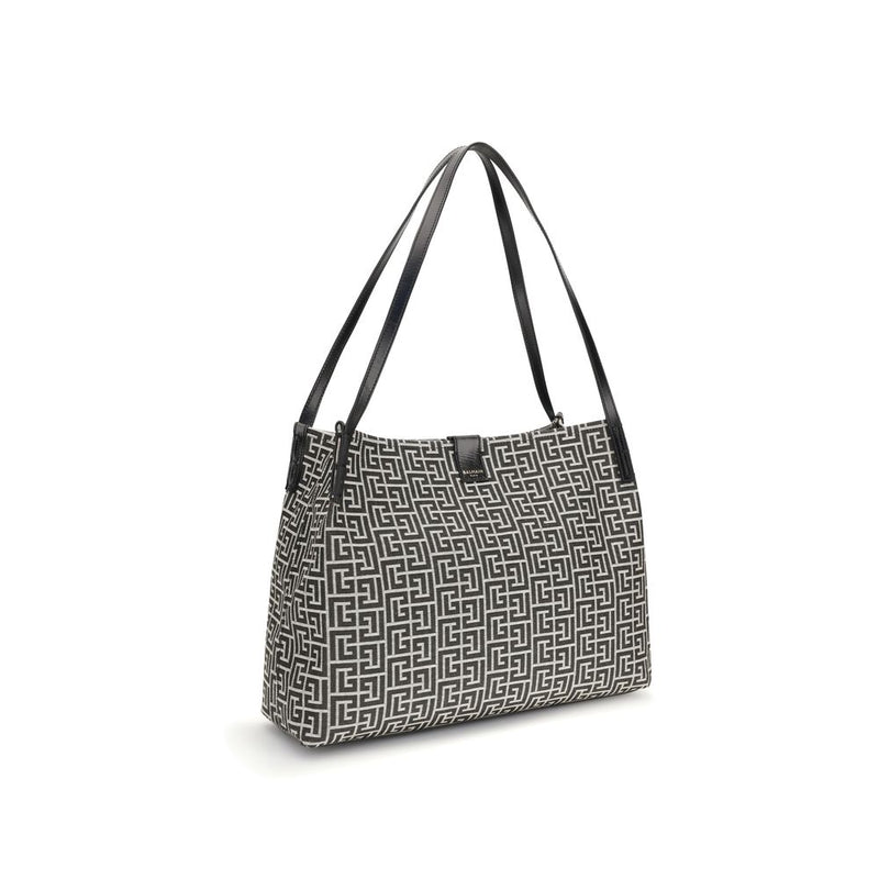 Balmain Black Cotton Shoulder Bag - Stylish Tote for Everyday Use