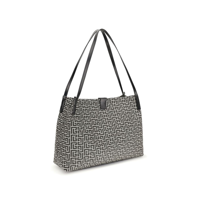 Balmain Black Cotton Shoulder Bag - Stylish Tote for Everyday Use