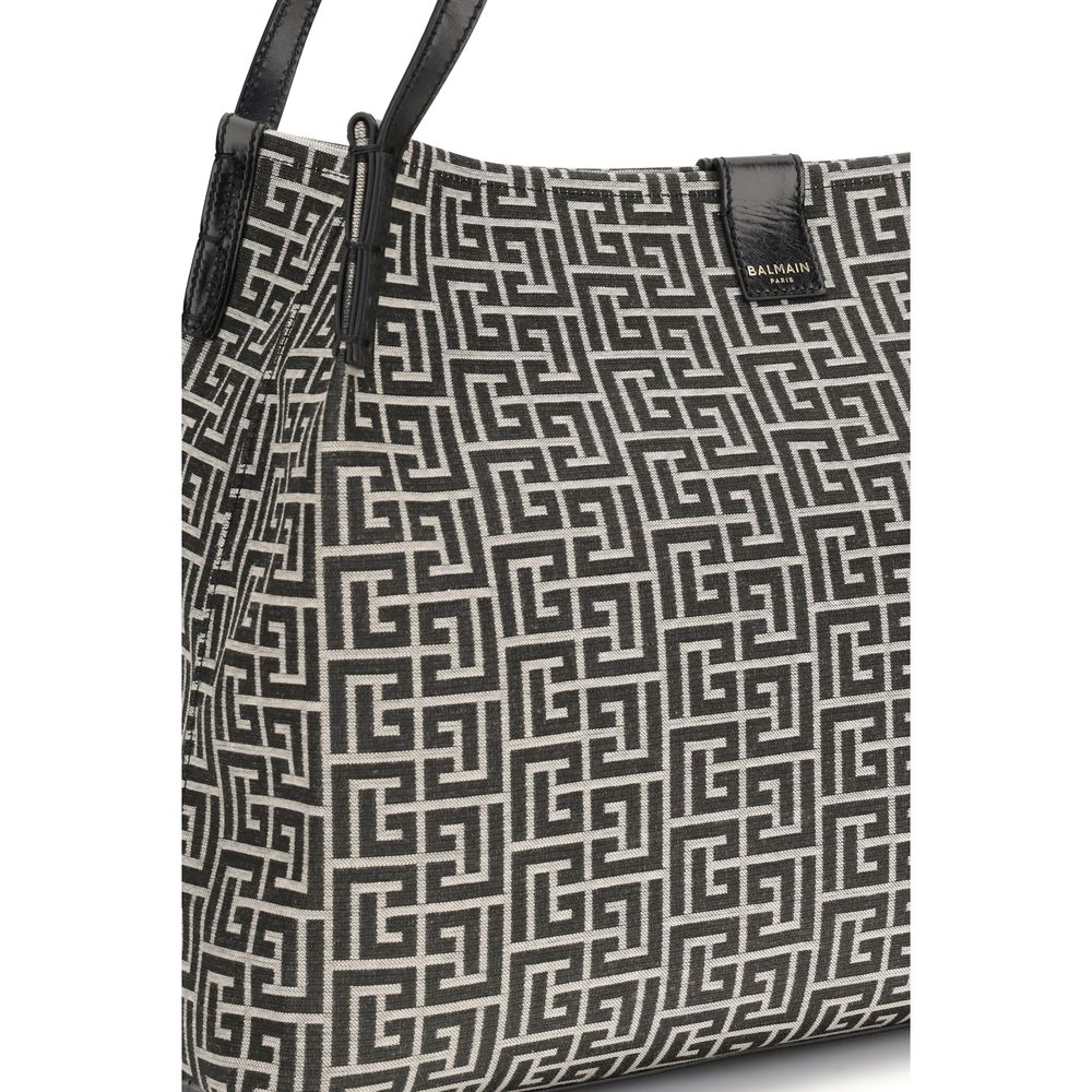 Balmain Black Cotton Shoulder Bag - Stylish Tote for Everyday Use