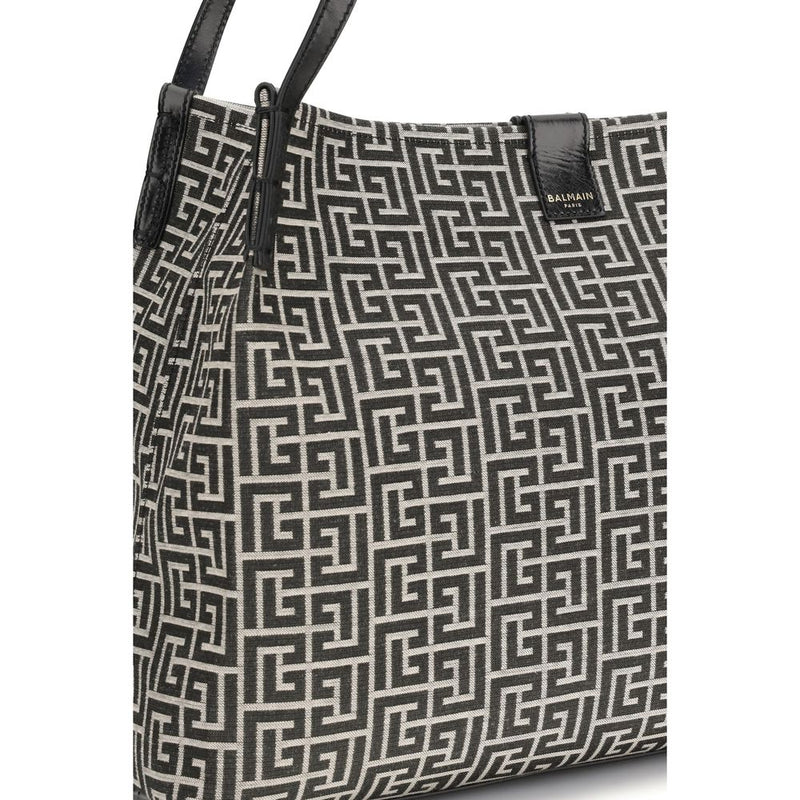 Balmain Black Cotton Shoulder Bag - Stylish Tote for Everyday Use