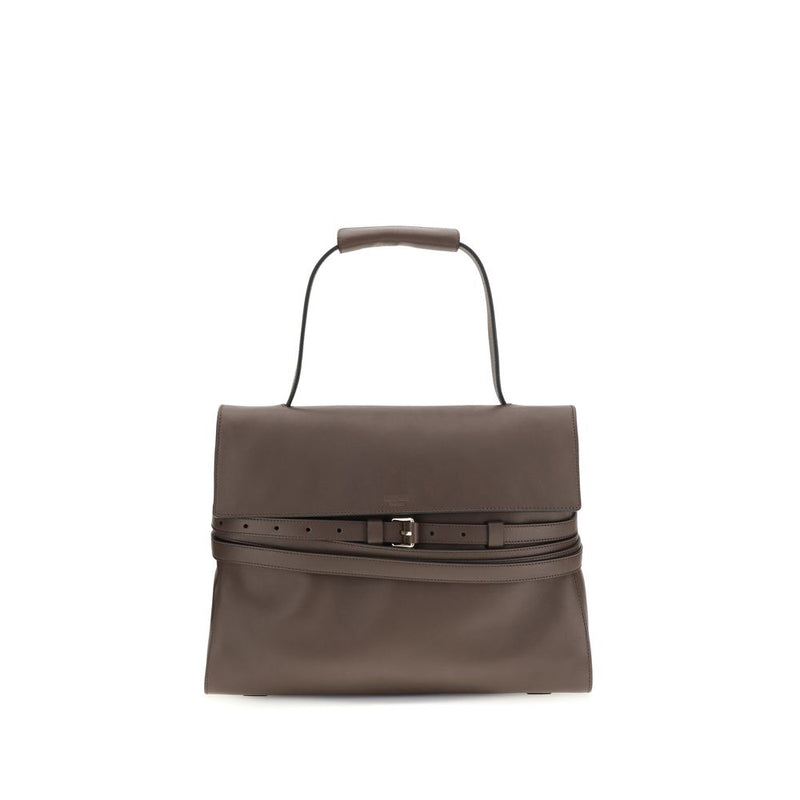 Moschino Brown Calf Leather Bos Taurus Handbag - Stylish & Versatile