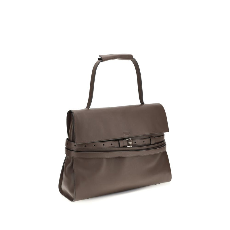 Moschino Brown Calf Leather Bos Taurus Handbag - Stylish & Versatile