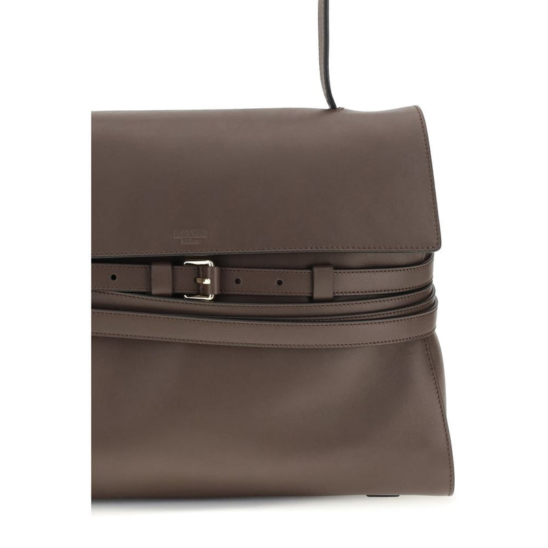Moschino Brown Calf Leather Bos Taurus Handbag - Stylish & Versatile