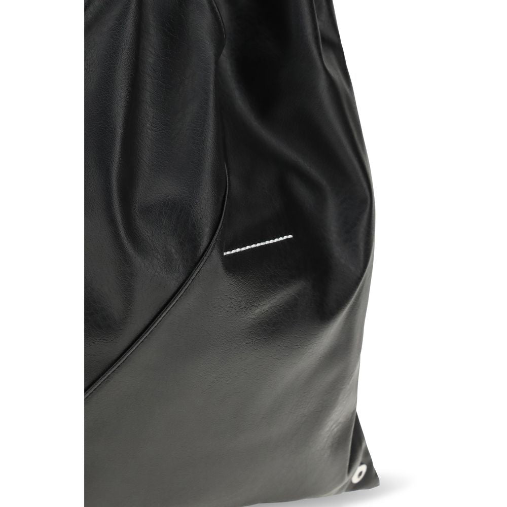 MM6 Black Polyethylene Handbag - Minimalist Elegance