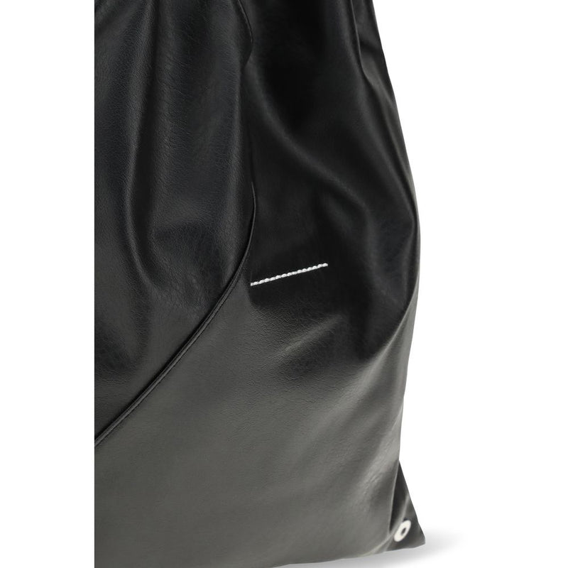 MM6 Black Polyethylene Handbag - Minimalist Elegance for Every Occasion