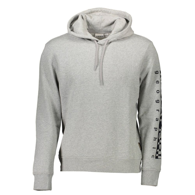 Napapijri Gray Cotton Hooded Sweatshirt for Men