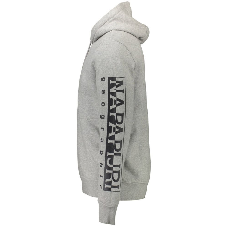 Napapijri Gray Cotton Hooded Sweatshirt for Men