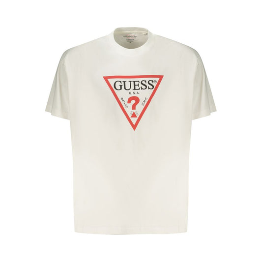 Guess Jeans White Cotton Men's T-Shirt - Timeless Style