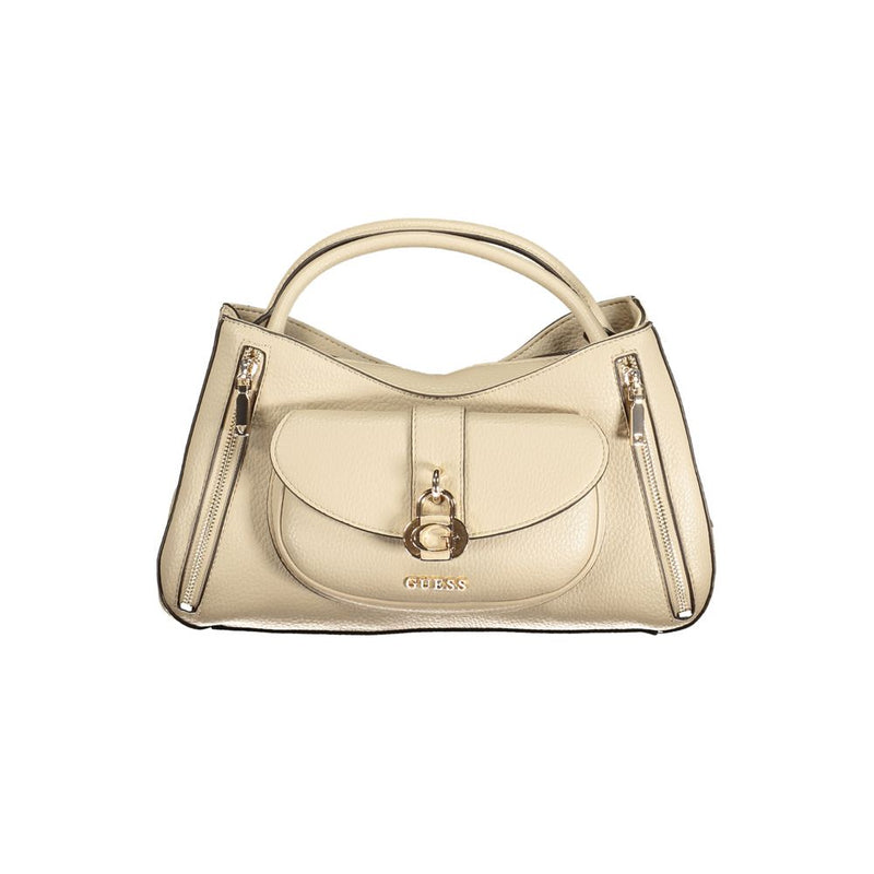 Guess Jeans Beige Polyurethane Handbag for Women