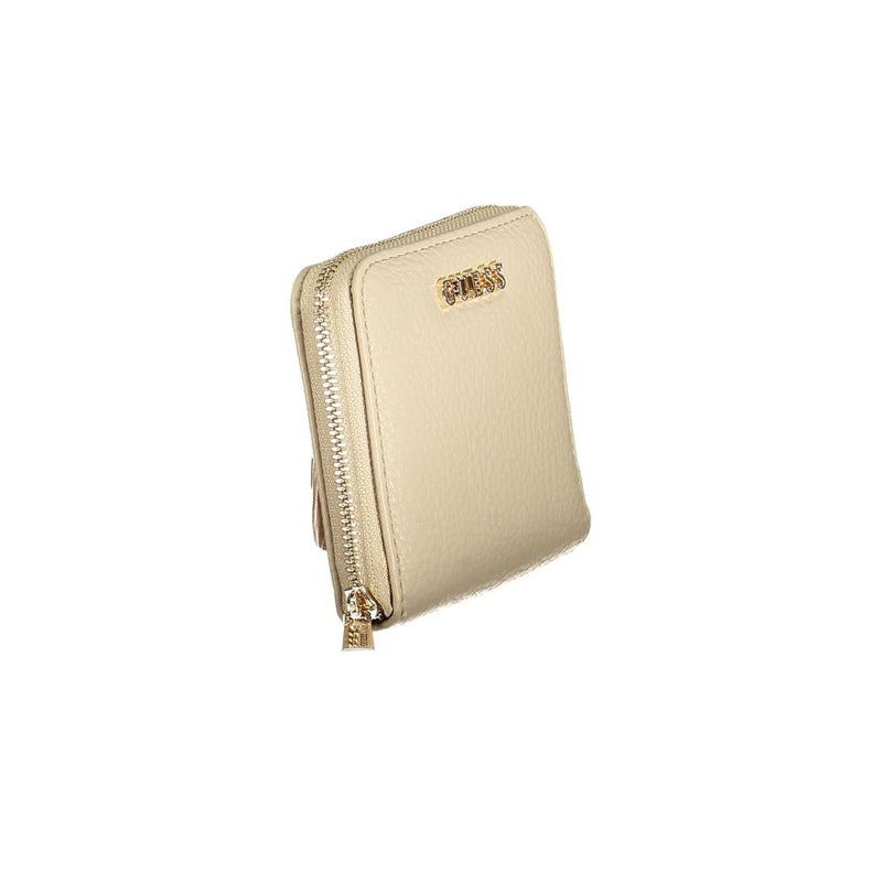 Guess Jeans Beige Polyurethane Women's Wallet - Chic & Durable