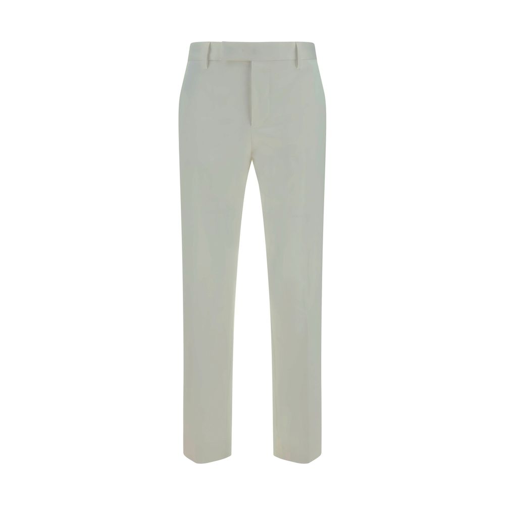PT Torino White Cotton Casual Pants for Men