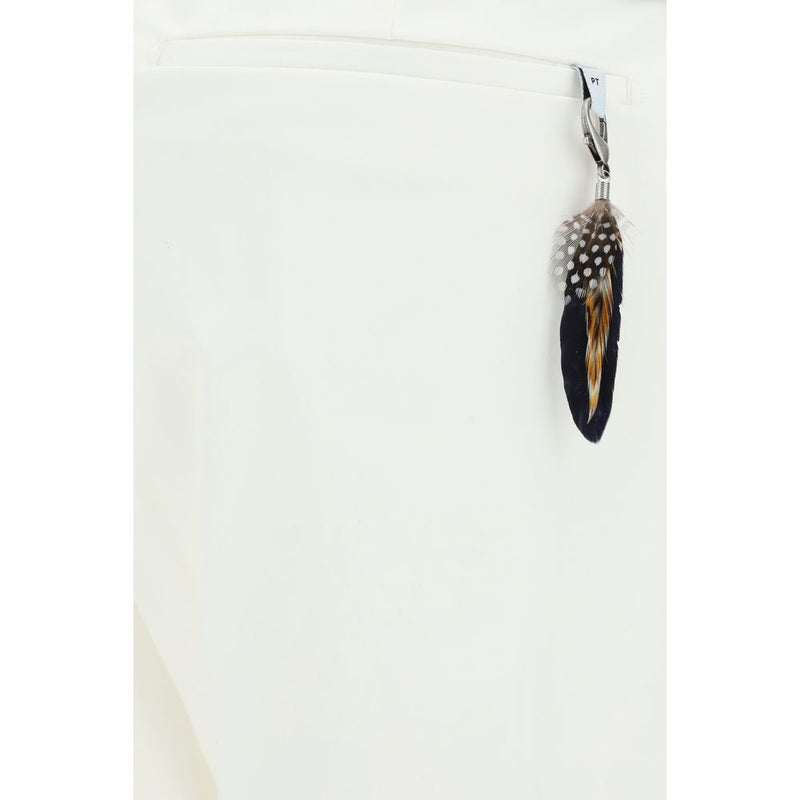 PT Torino Witte Katoenen Casual Broek